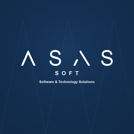 ASAS SOFT logo — a white geometric wordmark on deep navy